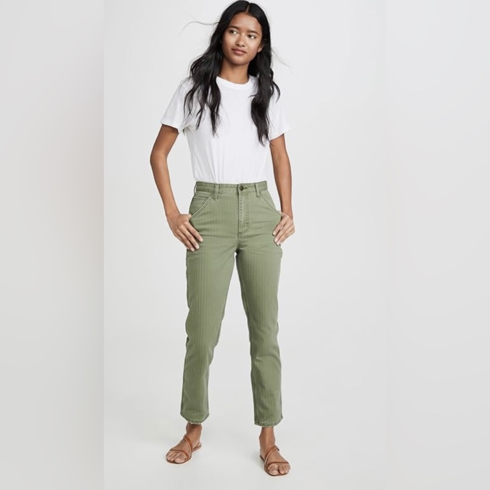Lee High Rise Dungaree Ankle Pant Olive